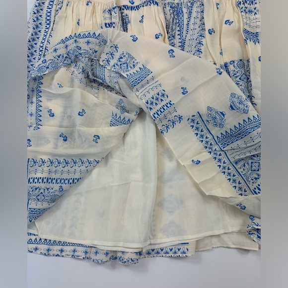 Ba&sh Londer Midi Skirt Bandana Print Ecru Cream / Blue Sz M/US 6 NWT - Picture 11 of 13
